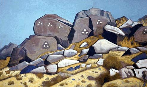 Камни Монголии. 1933. Холст, темпера. 46,5x78,5 см. Государственный музей Востока.